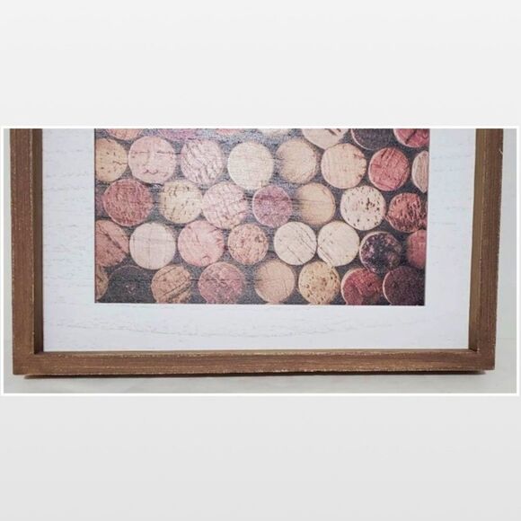 New Wood Framed Brown Cork Picture Box Sign Décor - Picture 3 of 14